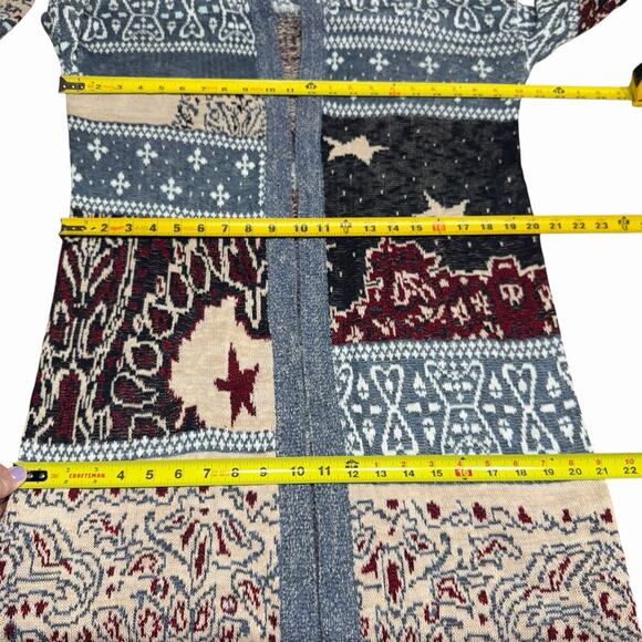 Free People Americana Bandana Hooded Long Duster Cardigan M Women's Sweater - Picture 7 of 11